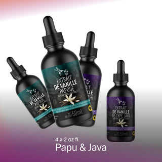 B- Pack of 4 vanilla extracts: Java &amp; Papua (4 x 50ml)